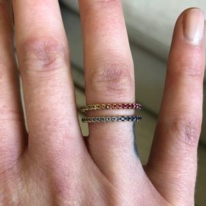 Rainbow Eternity Band 14kt Rose Gold